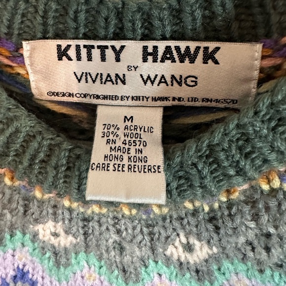 Gorgeous Vintage Nordic, ski lodge Handknit Wool blend Fair Isle sequins sweater - Picture 5 of 9